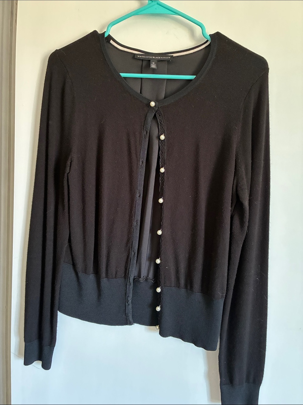 White House Black Market Black Pearl-Accent Cardigan